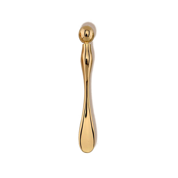Abaci Dual-Ended Applicator & Acupressure Beauty Tool in Gold. One end to scoop lip balm and the other end for facial massage. Made of high quality zinc alloy.
